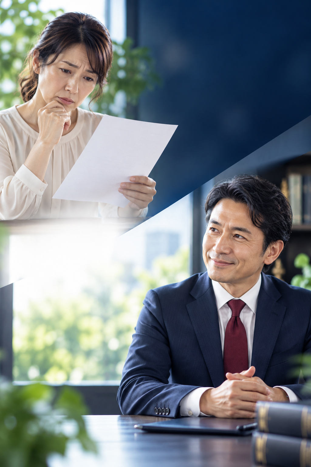 届いた提示書を確認する相談者のイメージ